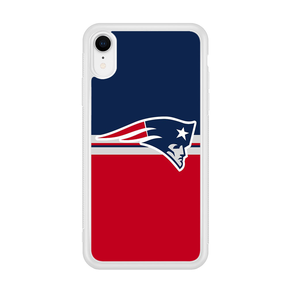 NFL New England Patriots 001 iPhone XR Case-Phone Case-Rubber White (2D Case)-Altracase