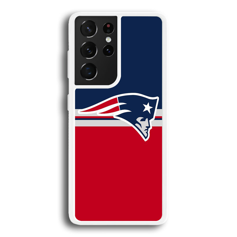 NFL New England Patriots 001 Samsung Galaxy S21 Ultra Case-Phone Case-Rubber White (2D Case)-Altracase