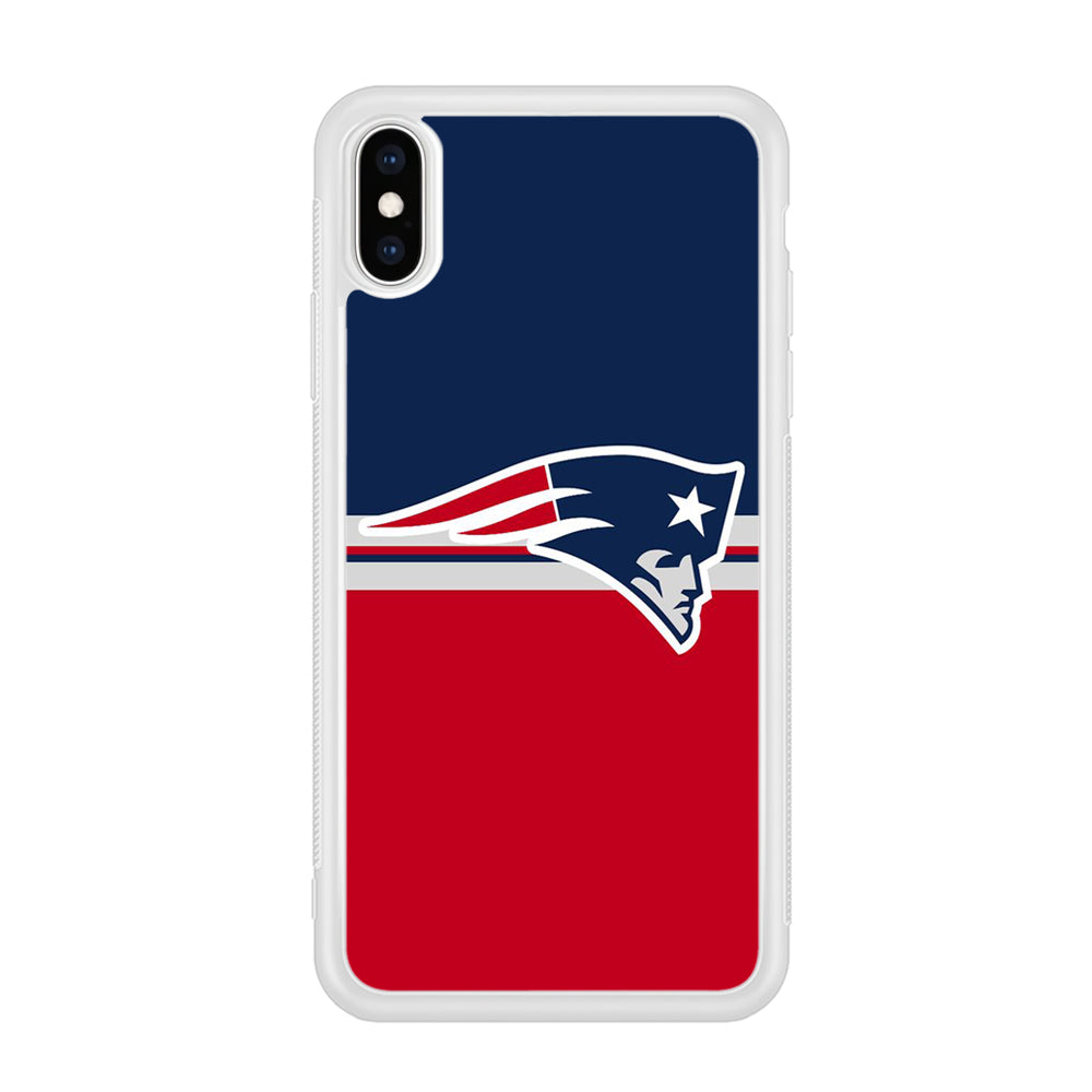 NFL New England Patriots 001 iPhone Xs Case-Phone Case-Rubber White (2D Case)-Altracase