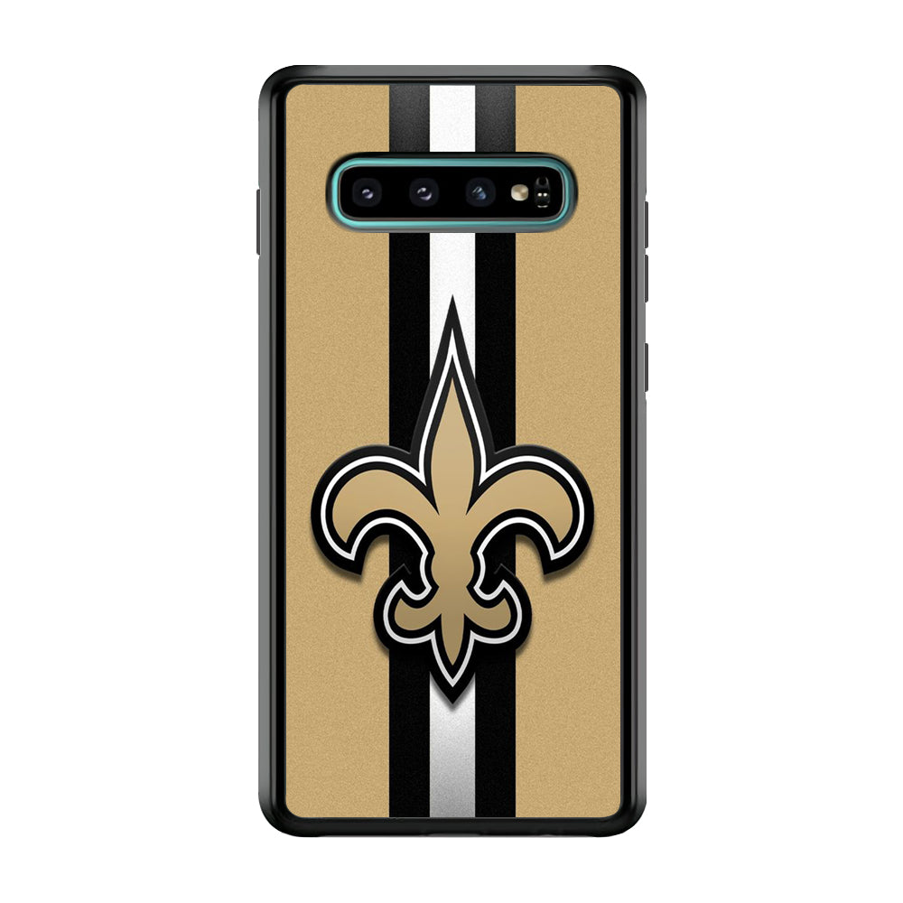 NFL New Orleans Saints 001 Samsung Galaxy S10 Case-Phone Case-Rubber Black (2D Case)-Altracase