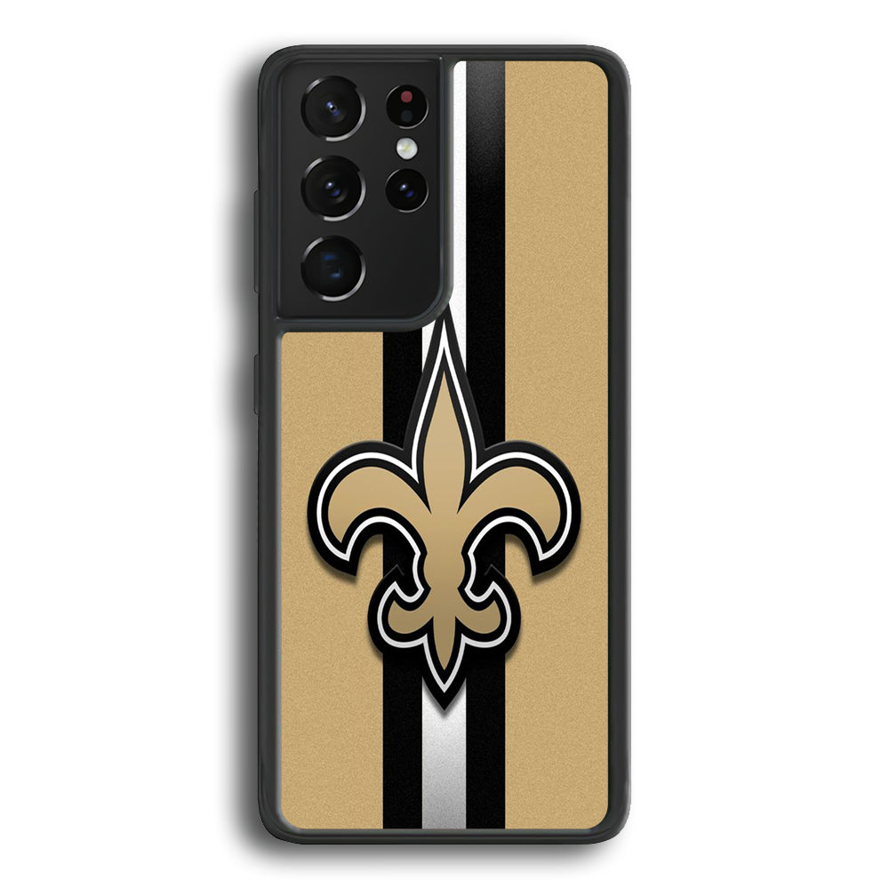 NFL New Orleans Saints 001 Samsung Galaxy S21 Ultra Case-Phone Case-Rubber Black (2D Case)-Altracase