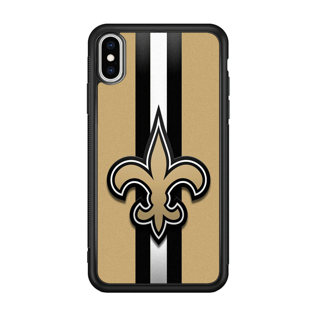 NFL New Orleans Saints 001 iPhone Xs Case-Phone Case-Rubber Black (2D Case)-Altracase