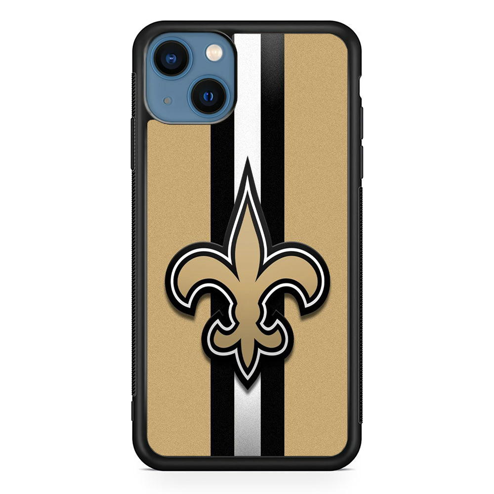 NFL New Orleans Saints 001 iPhone 15 Plus Case-Phone Case-Rubber Black (2D Case)-Altracase