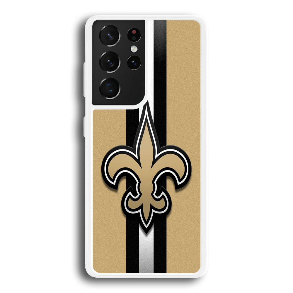 NFL New Orleans Saints 001 Samsung Galaxy S21 Ultra Case-Phone Case-Rubber White (2D Case)-Altracase
