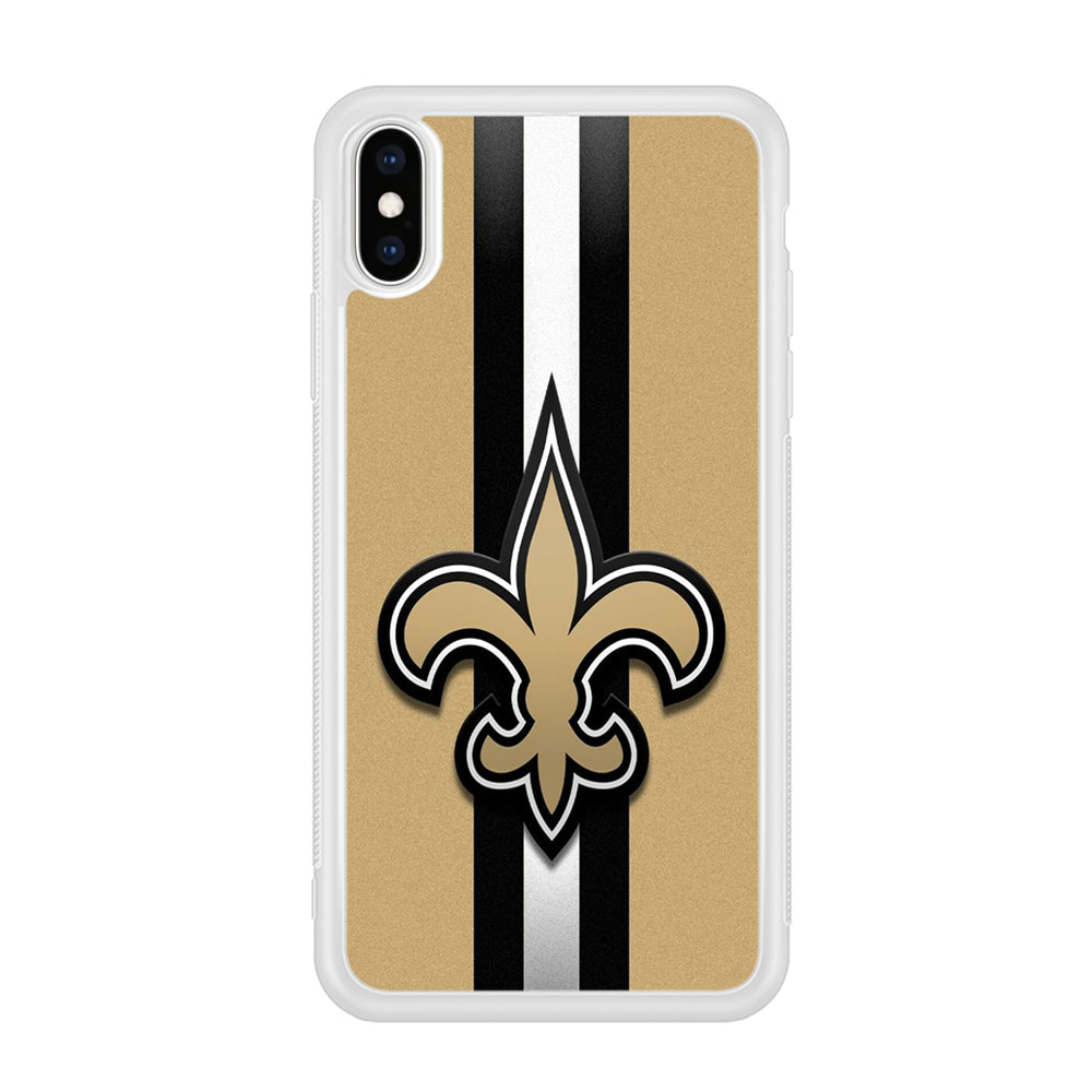 NFL New Orleans Saints 001 iPhone Xs Case-Phone Case-Rubber White (2D Case)-Altracase