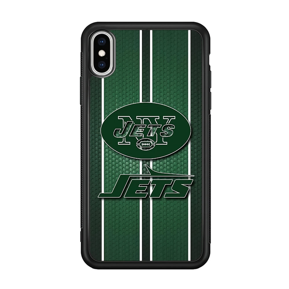 NFL New York Jets 001 iPhone Xs Case-Phone Case-Rubber Black (2D Case)-Altracase