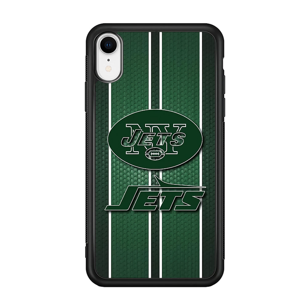 NFL New York Jets 001 iPhone XR Case-Phone Case-Rubber Black (2D Case)-Altracase