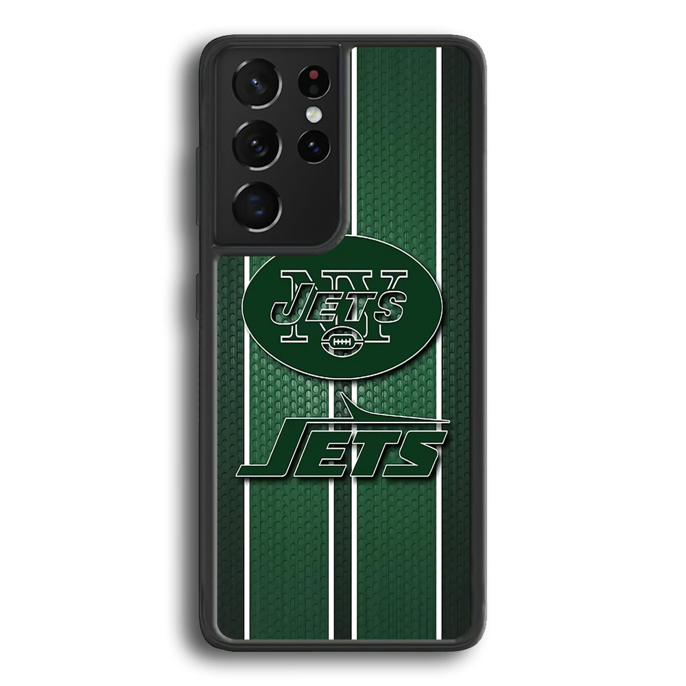 NFL New York Jets 001 Samsung Galaxy S21 Ultra Case-Phone Case-Rubber Black (2D Case)-Altracase