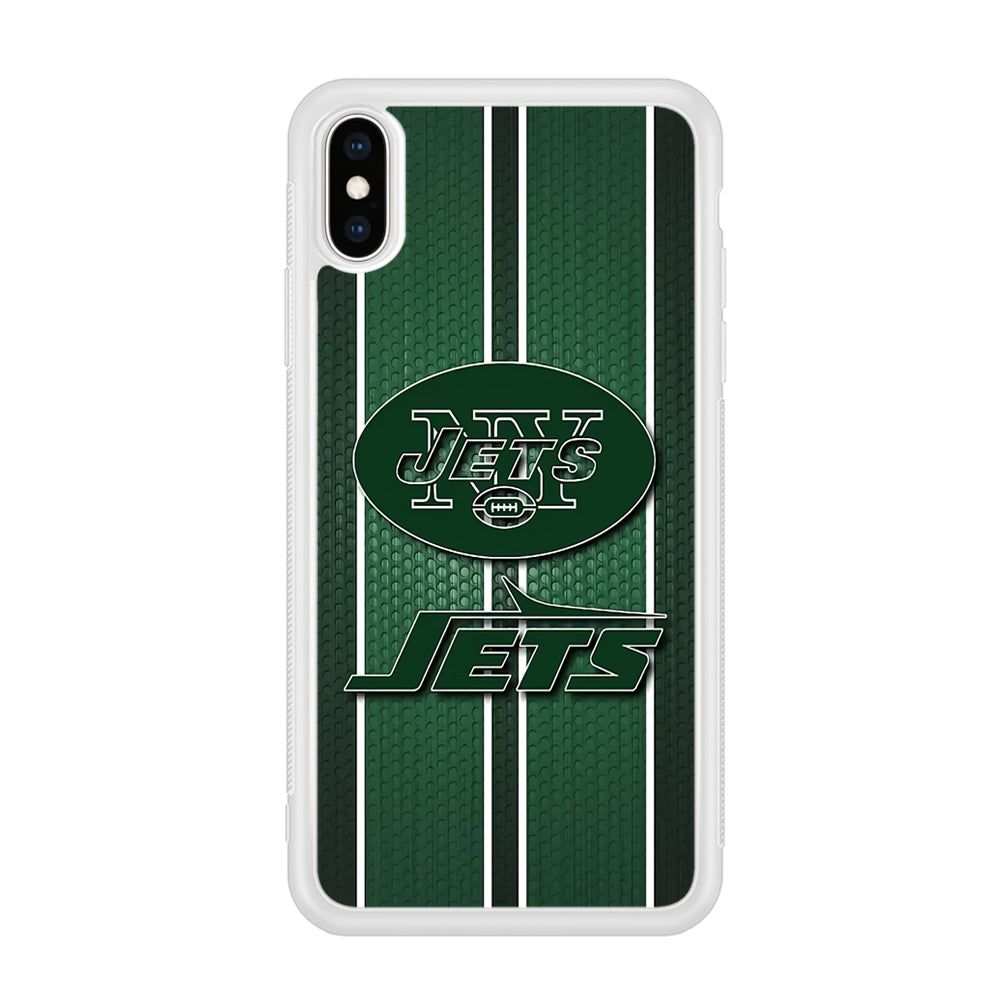 NFL New York Jets 001 iPhone Xs Case-Phone Case-Rubber White (2D Case)-Altracase