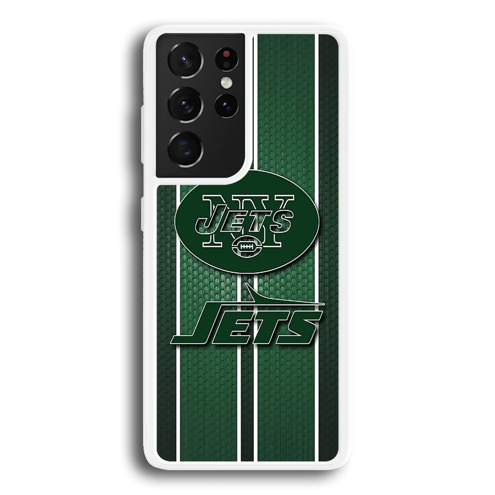 NFL New York Jets 001 Samsung Galaxy S21 Ultra Case-Phone Case-Rubber White (2D Case)-Altracase