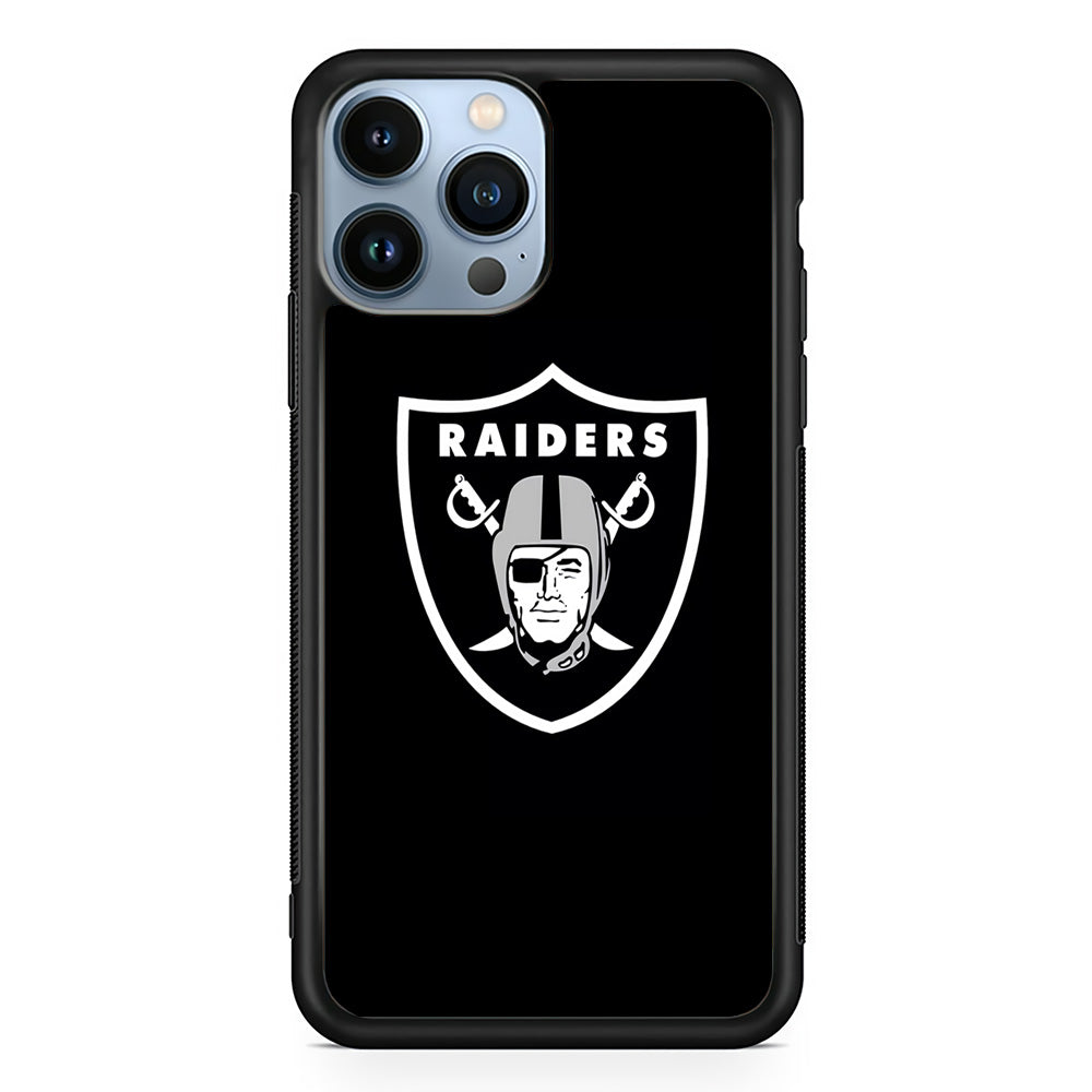NFL Oakland Raiders 001 iPhone 15 Pro Max Case-Phone Case-Rubber Black (2D Case)-Altracase