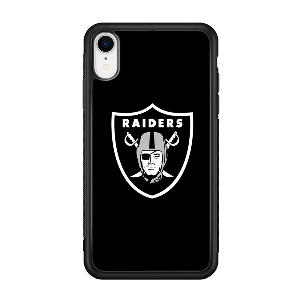 NFL Oakland Raiders 001 iPhone XR Case-Phone Case-Rubber Black (2D Case)-Altracase