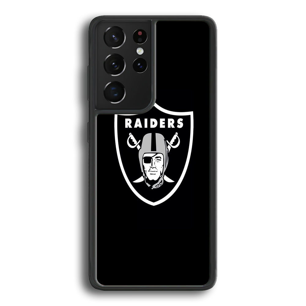 NFL Oakland Raiders 001 Samsung Galaxy S21 Ultra Case-Phone Case-Rubber Black (2D Case)-Altracase