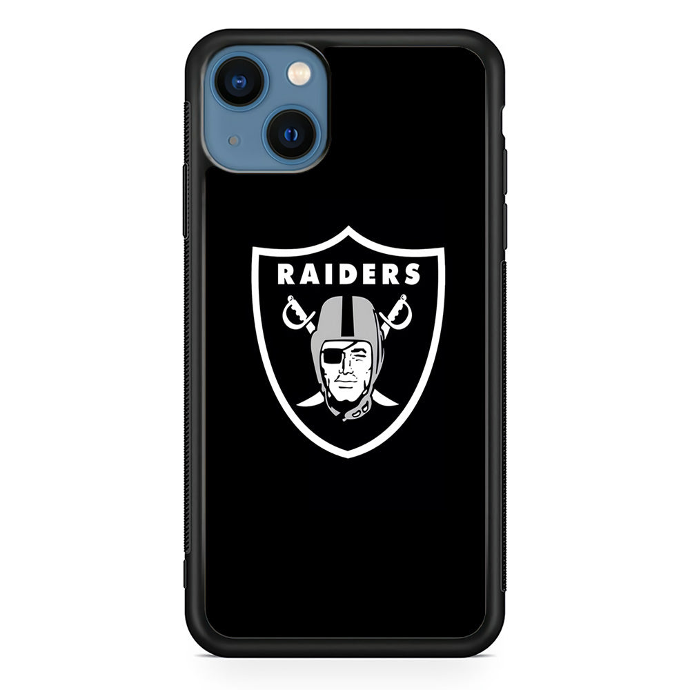 NFL Oakland Raiders 001 iPhone 15 Plus Case-Phone Case-Rubber Black (2D Case)-Altracase