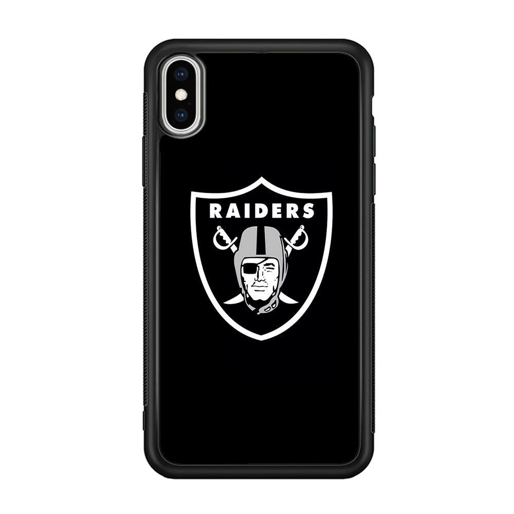 NFL Oakland Raiders 001 iPhone Xs Case-Phone Case-Rubber Black (2D Case)-Altracase