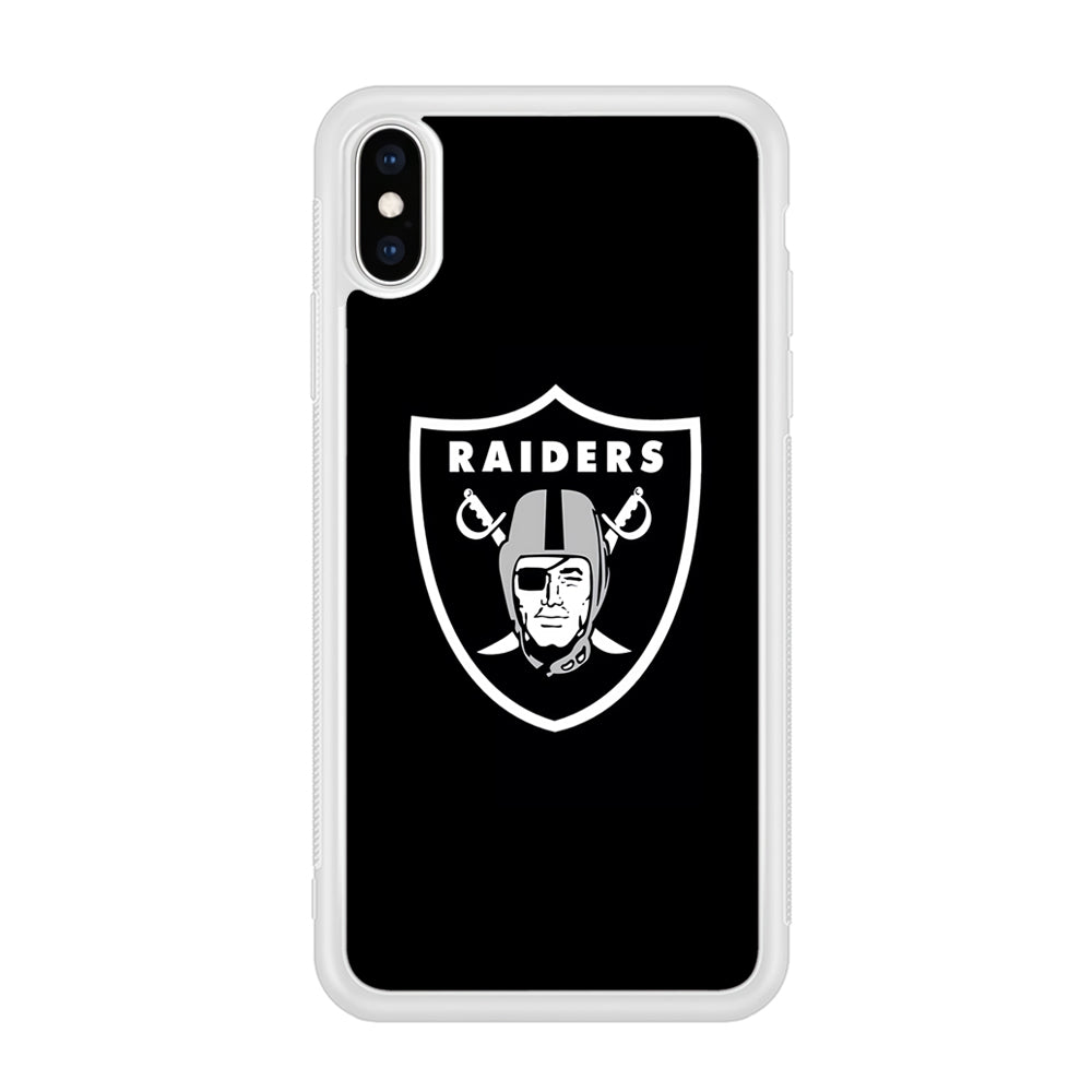 NFL Oakland Raiders 001 iPhone Xs Case-Phone Case-Rubber White (2D Case)-Altracase