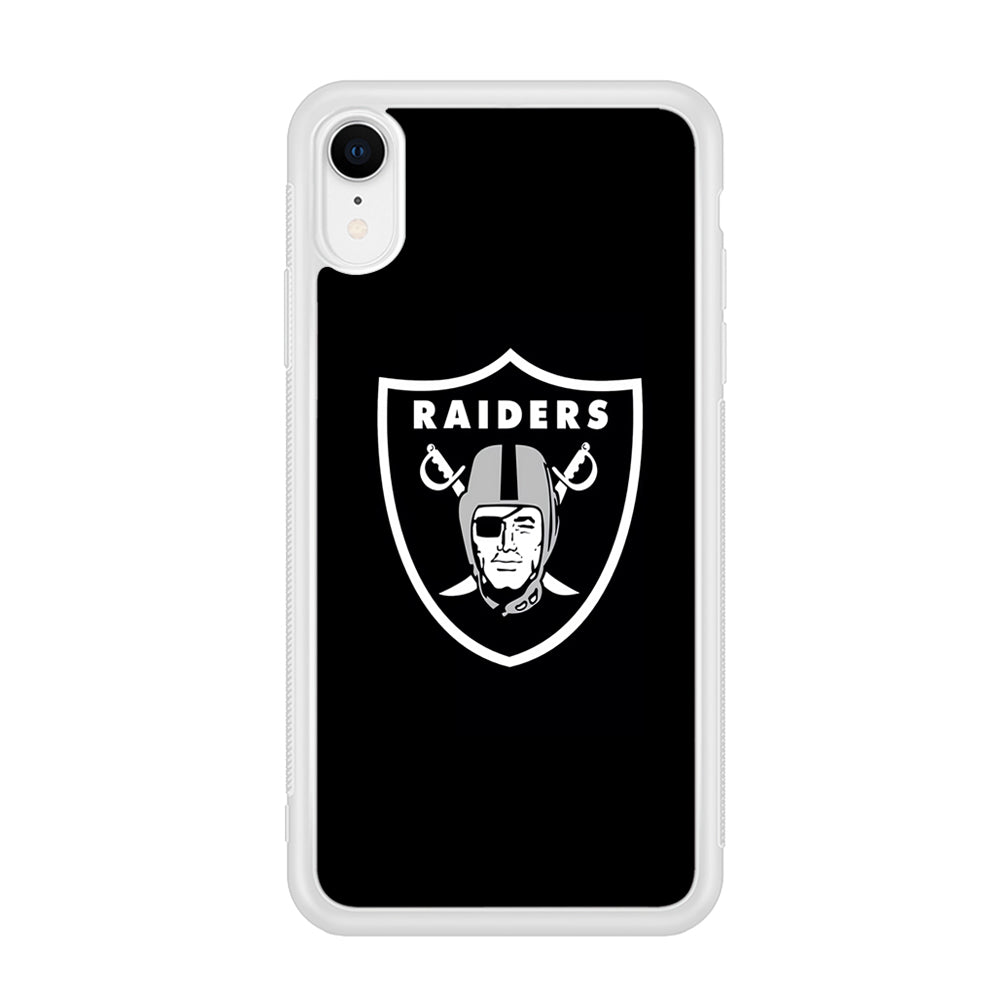 NFL Oakland Raiders 001 iPhone XR Case-Phone Case-Rubber White (2D Case)-Altracase