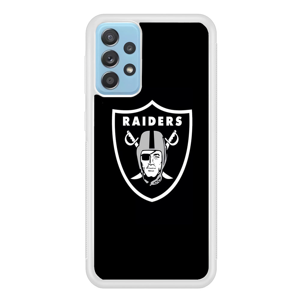 NFL Oakland Raiders 001 Samsung Galaxy A72 Case-Phone Case-Rubber White (2D Case)-Altracase