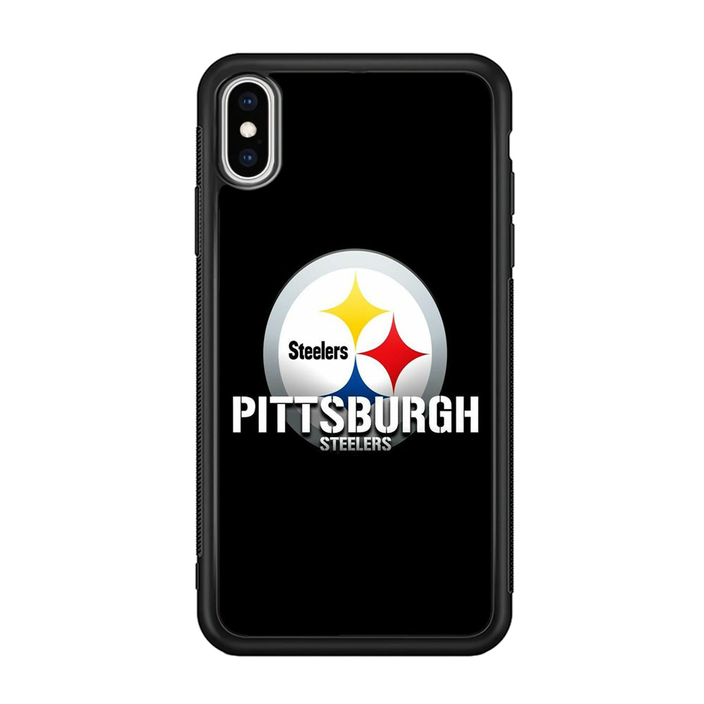 NFL Pittsburgh Steelers 001 iPhone Xs Case-Phone Case-Rubber Black (2D Case)-Altracase