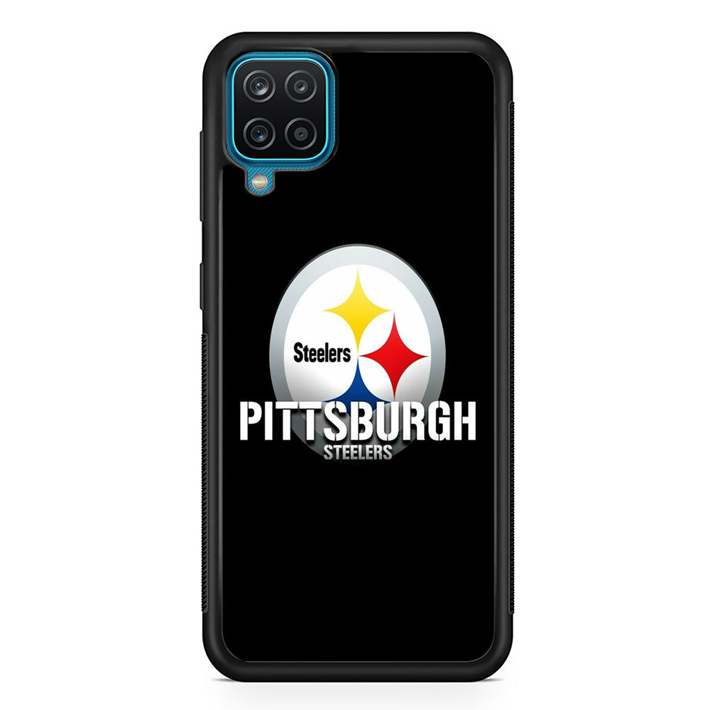 NFL Pittsburgh Steelers 001 Samsung Galaxy A12 Case-Phone Case-Rubber Black (2D Case)-Altracase
