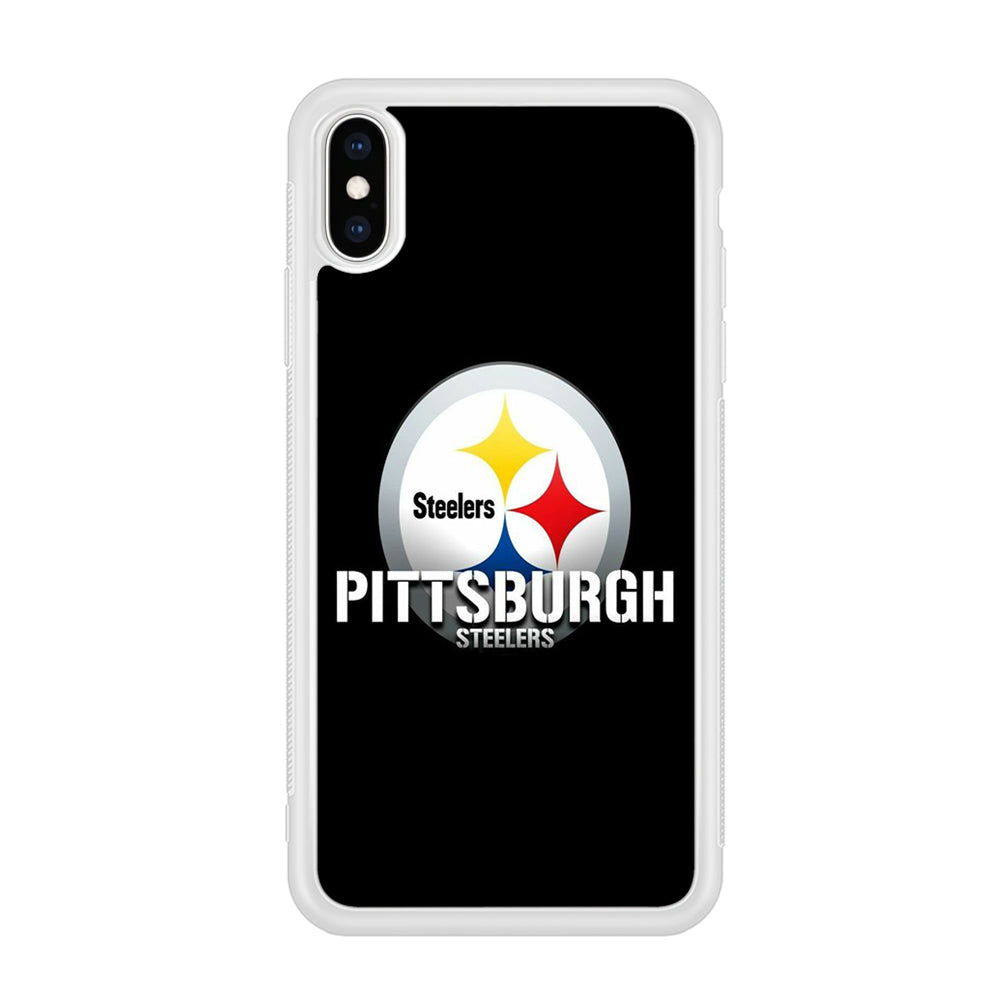 NFL Pittsburgh Steelers 001 iPhone Xs Case-Phone Case-Rubber White (2D Case)-Altracase