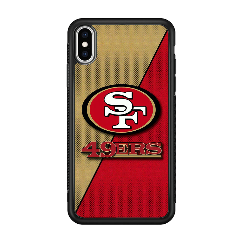 NFL San Francisco 49ers 001 iPhone Xs Case-Phone Case-Rubber Black (2D Case)-Altracase