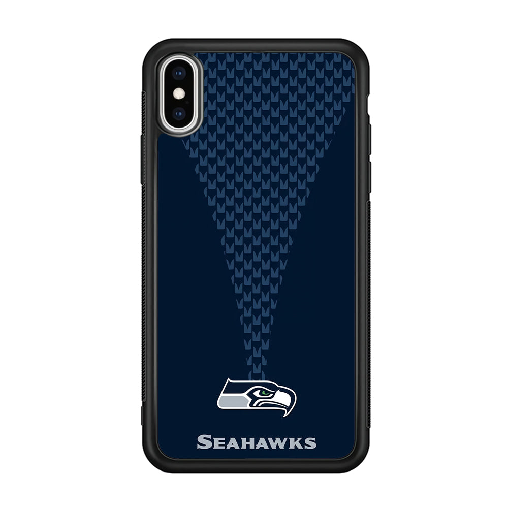 NFL Seattle Seahawks 001 iPhone Xs Case-Phone Case-Rubber Black (2D Case)-Altracase