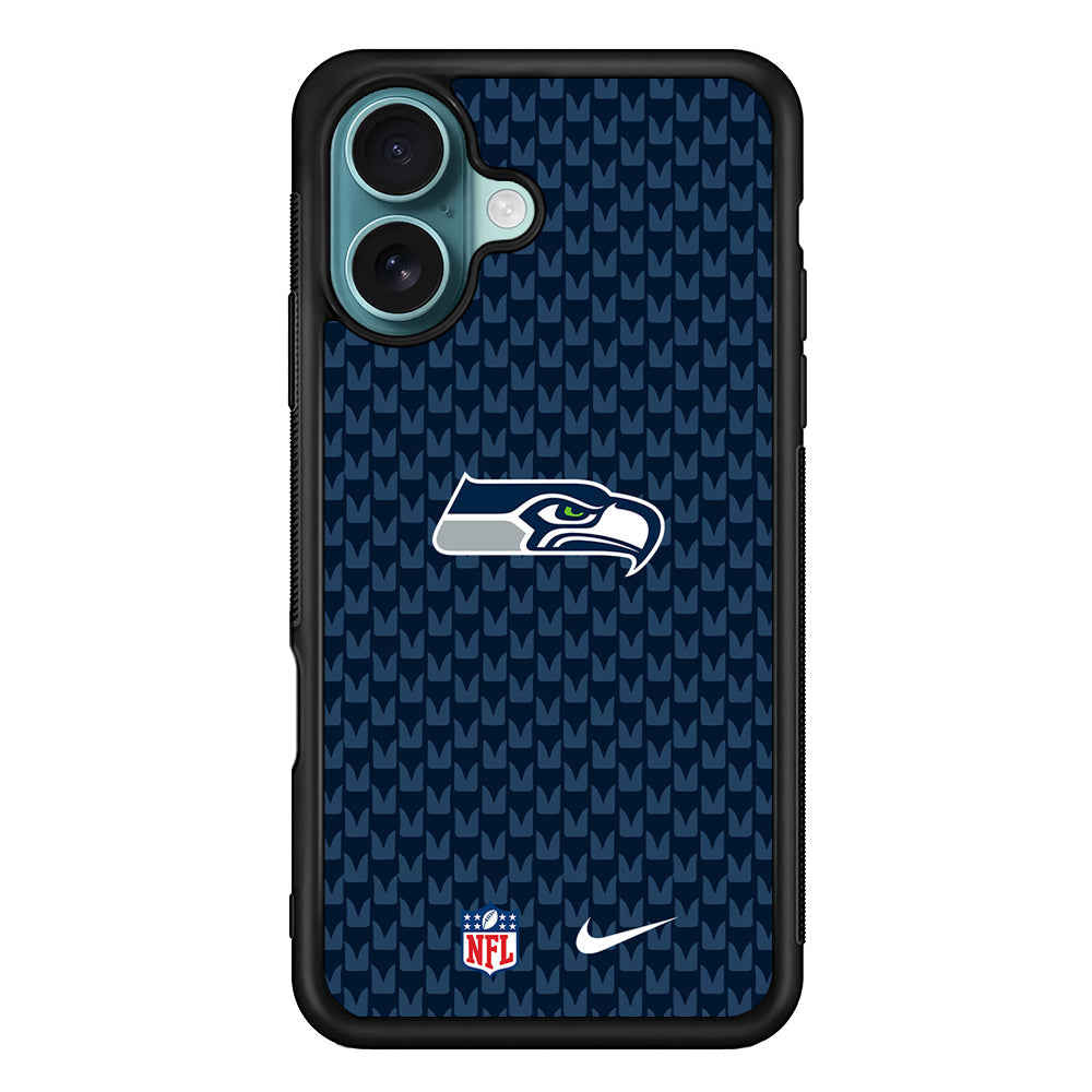 NFL Seattle Seahawks Pattern Nike iPhone 16 Plus Case - Altracase
