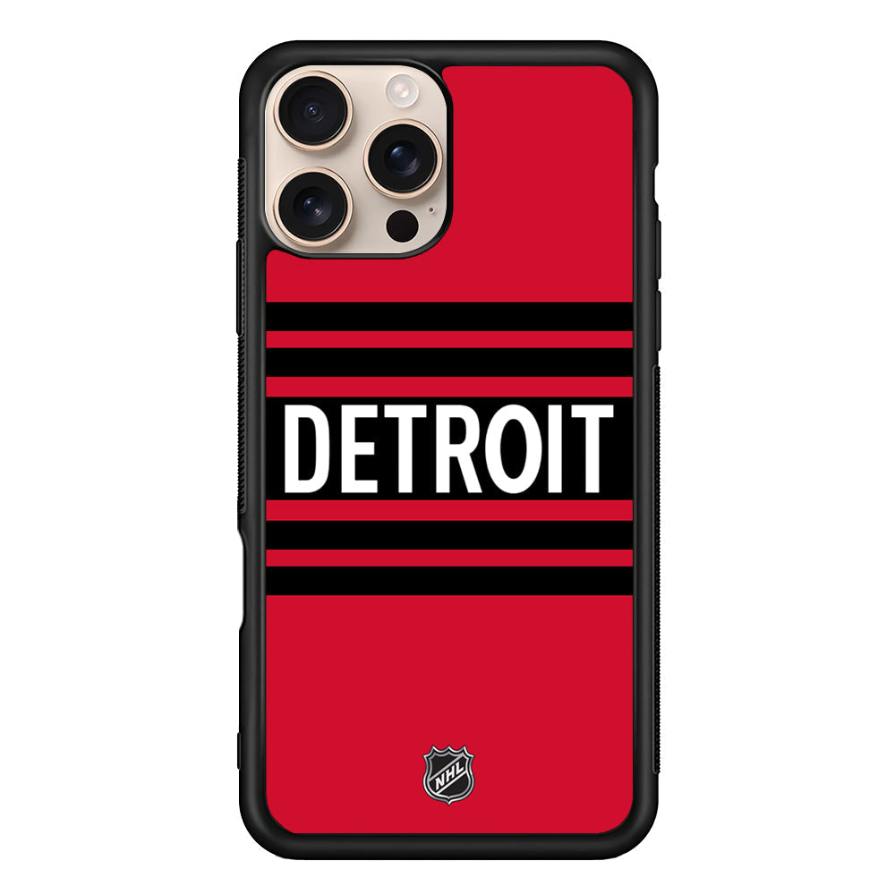 NHL Detroit Red Wings Red Black iPhone 16 Pro Max Case - Altracase