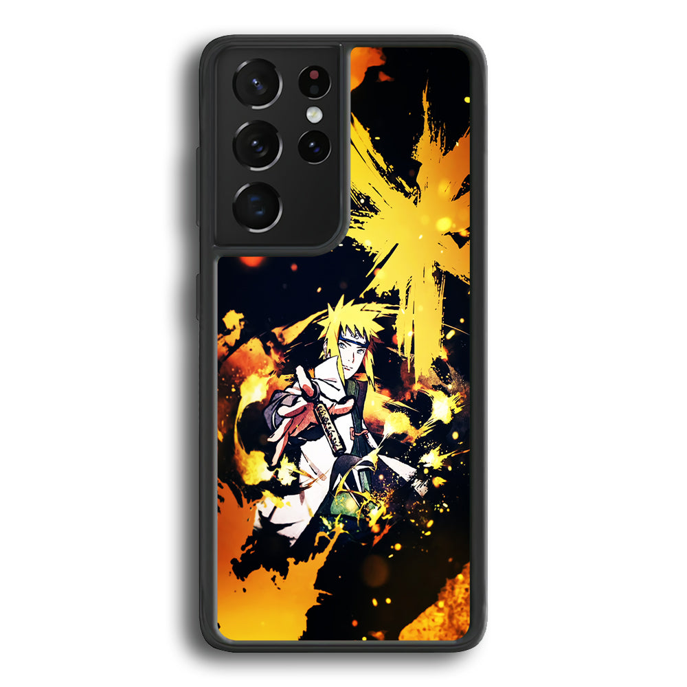 Namikaze Minato Painting Samsung Galaxy S21 Ultra Case-Phone Case-Rubber Black (2D Case)-Altracase