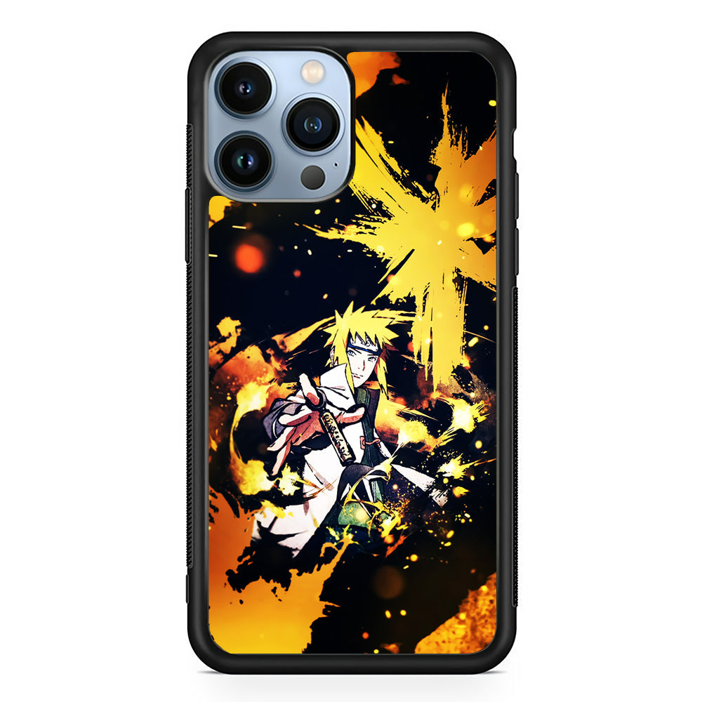 Namikaze Minato Painting iPhone 14 Pro Case-Phone Case-Rubber Black (2D Case)-Altracase