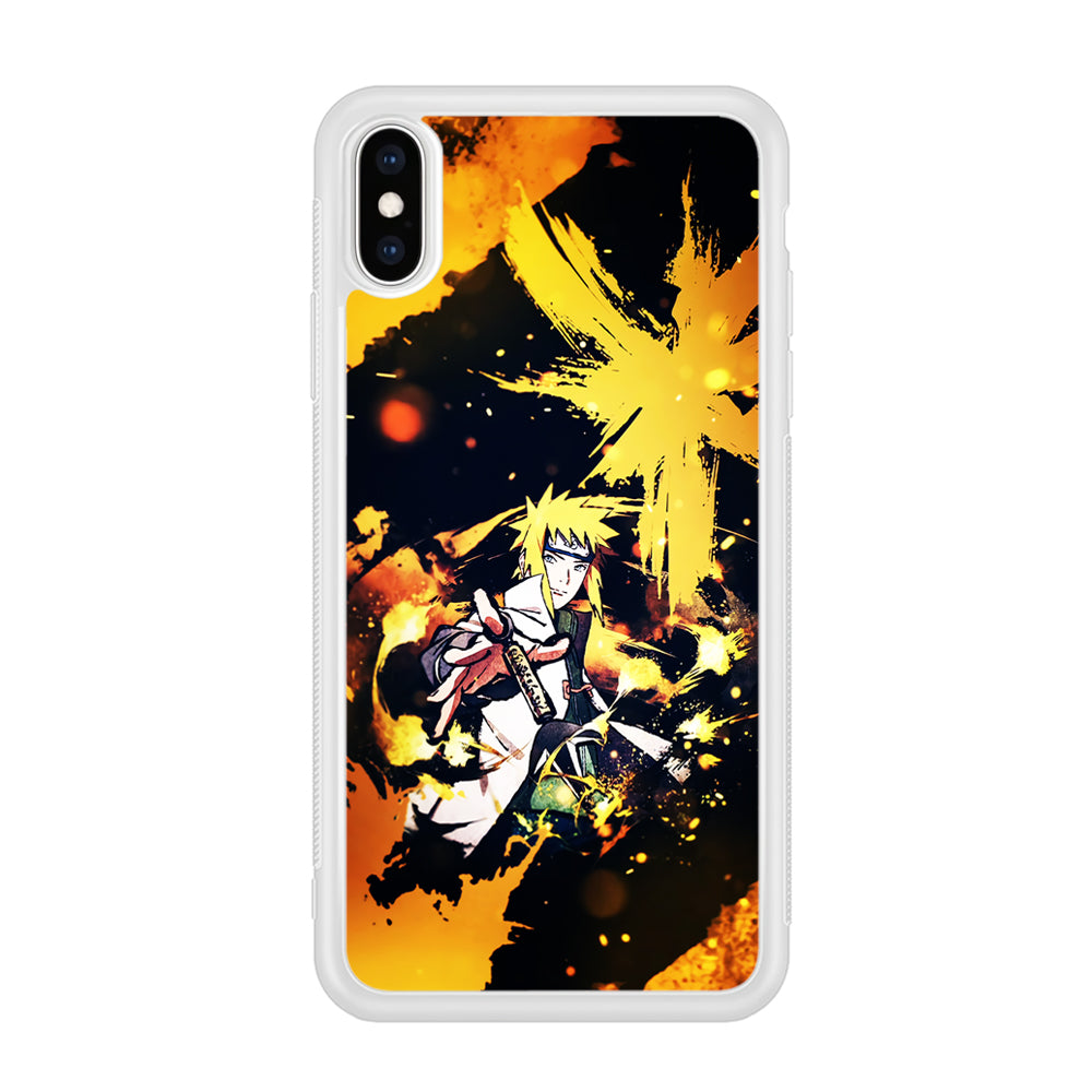 Namikaze Minato Painting iPhone Xs Case-Phone Case-Rubber White (2D Case)-Altracase