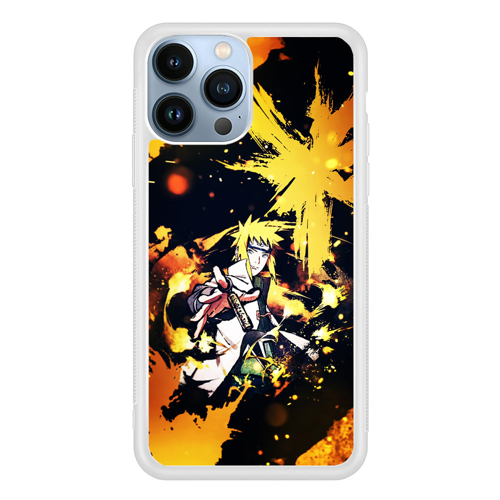 Namikaze Minato Painting iPhone 15 Pro Max Case-Phone Case-Rubber White (2D Case)-Altracase