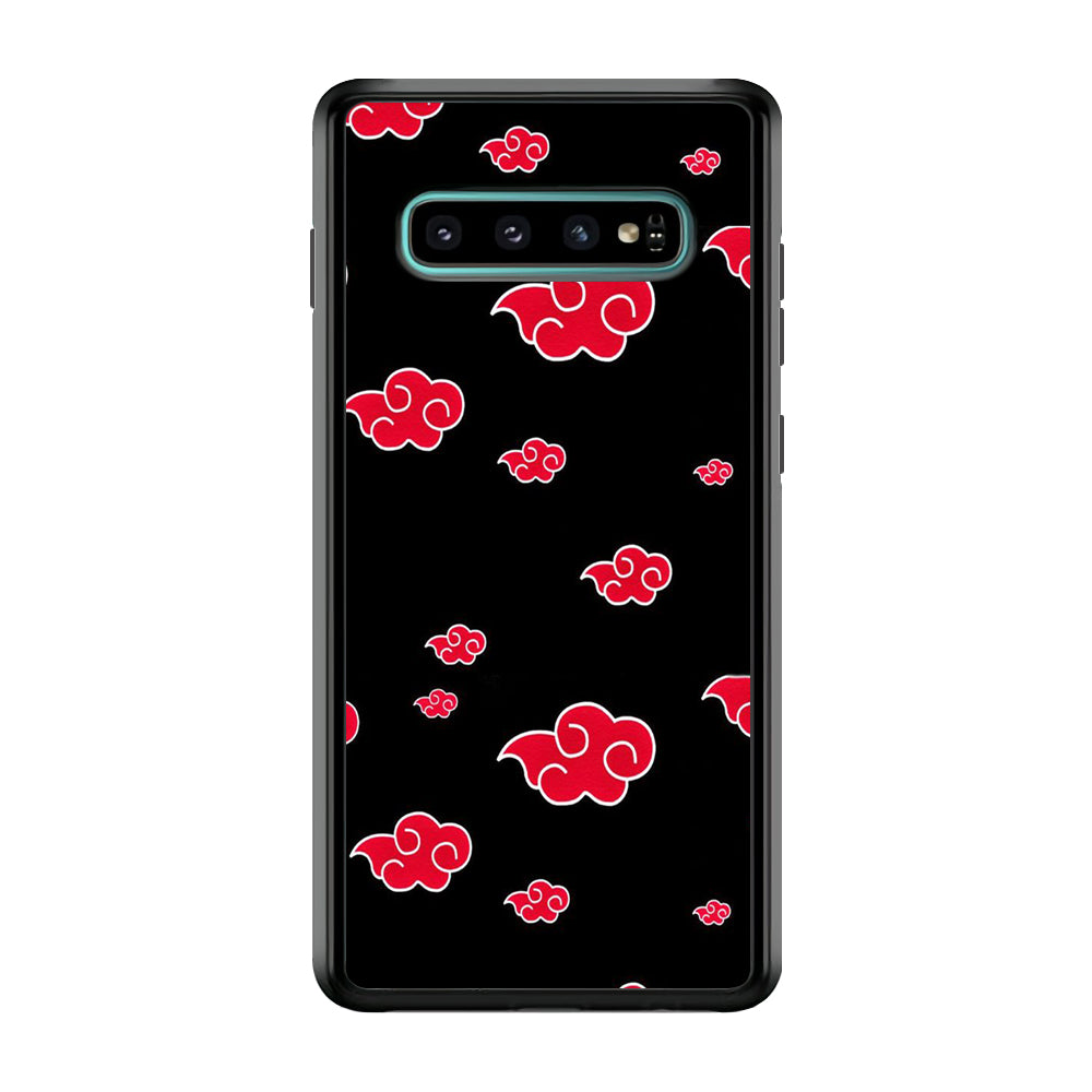 Naruto - Akatsuki Symbol Samsung Galaxy S10 Case-Phone Case-Rubber Black (2D Case)-Altracase
