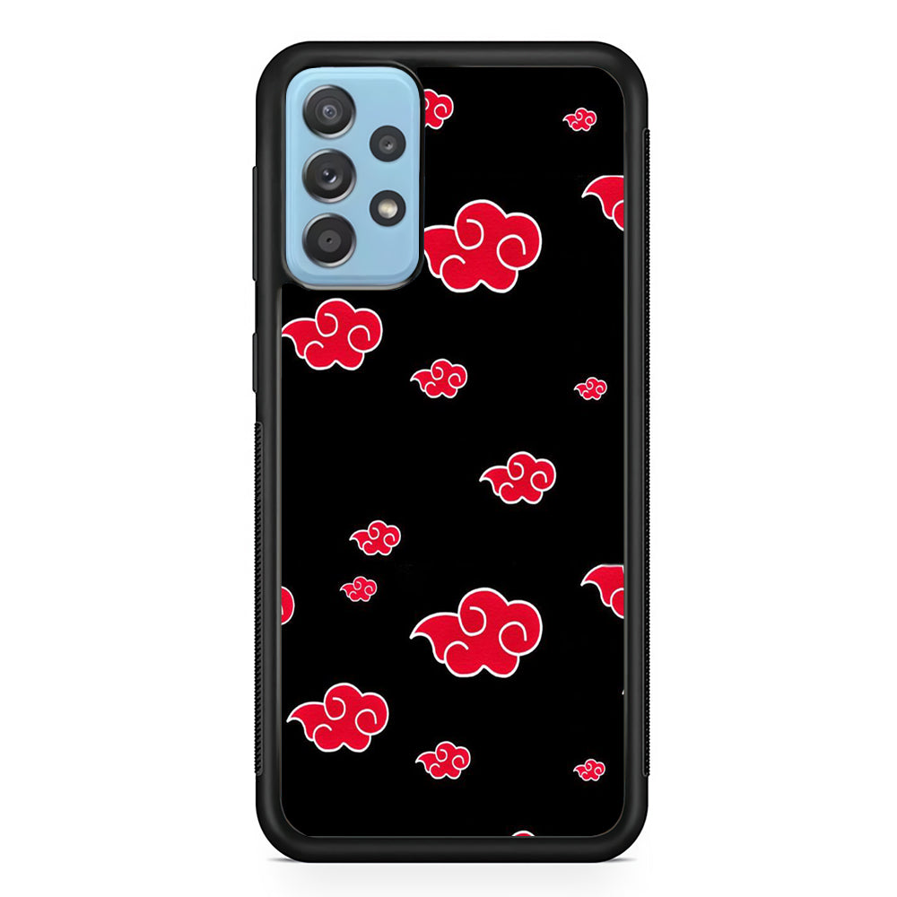 Naruto - Akatsuki Symbol Samsung Galaxy A72 Case-Phone Case-Rubber Black (2D Case)-Altracase