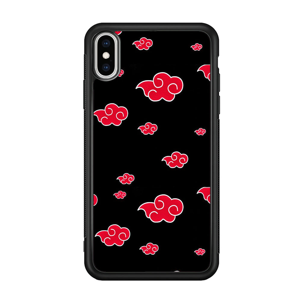 Naruto - Akatsuki Symbol iPhone Xs Case-Phone Case-Rubber Black (2D Case)-Altracase