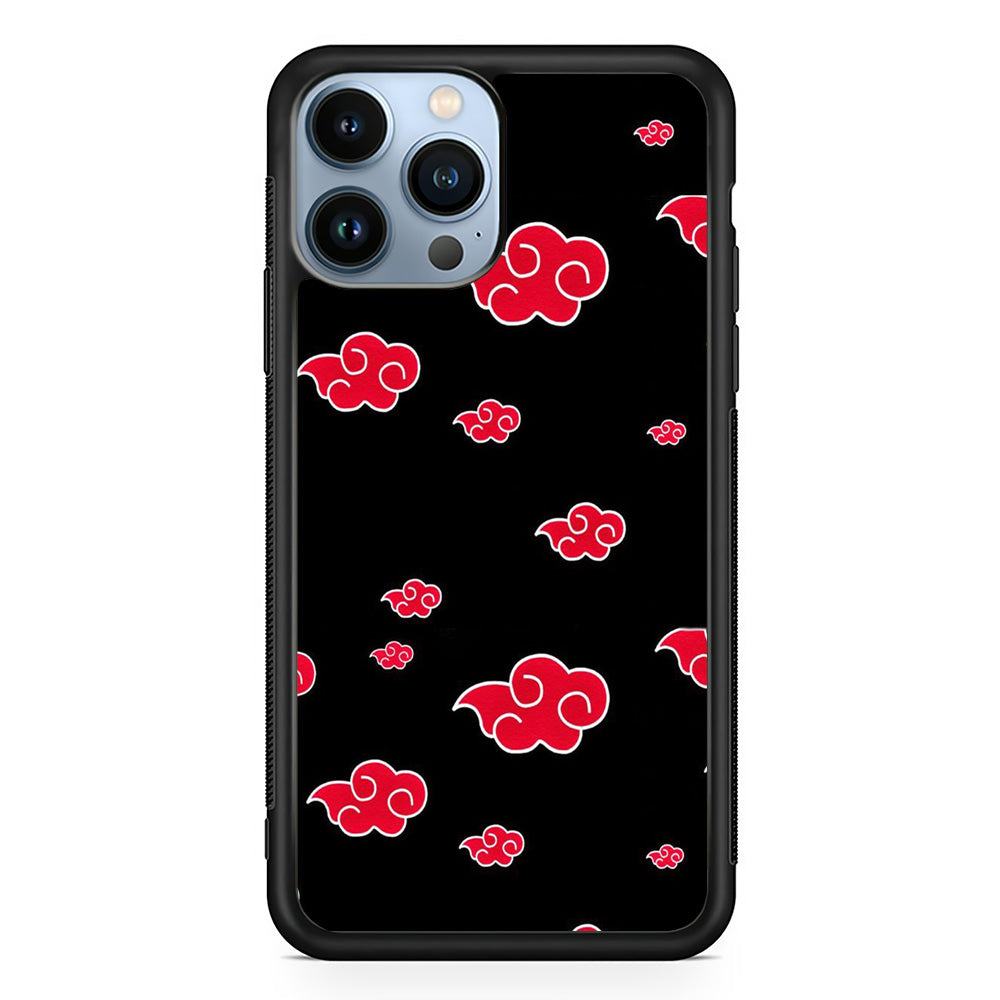 Naruto - Akatsuki Symbol iPhone 15 Pro Max Case-Phone Case-Rubber Black (2D Case)-Altracase
