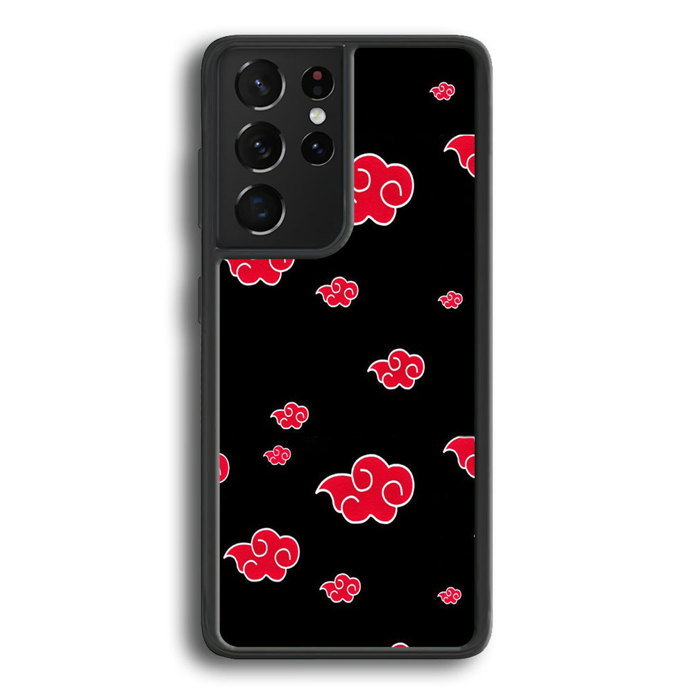 Naruto - Akatsuki Symbol Samsung Galaxy S21 Ultra Case-Phone Case-Rubber Black (2D Case)-Altracase