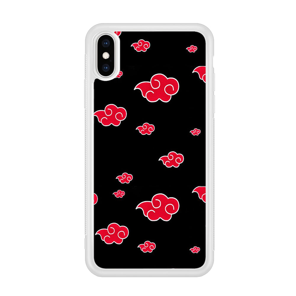 Naruto - Akatsuki Symbol iPhone Xs Case-Phone Case-Rubber White (2D Case)-Altracase