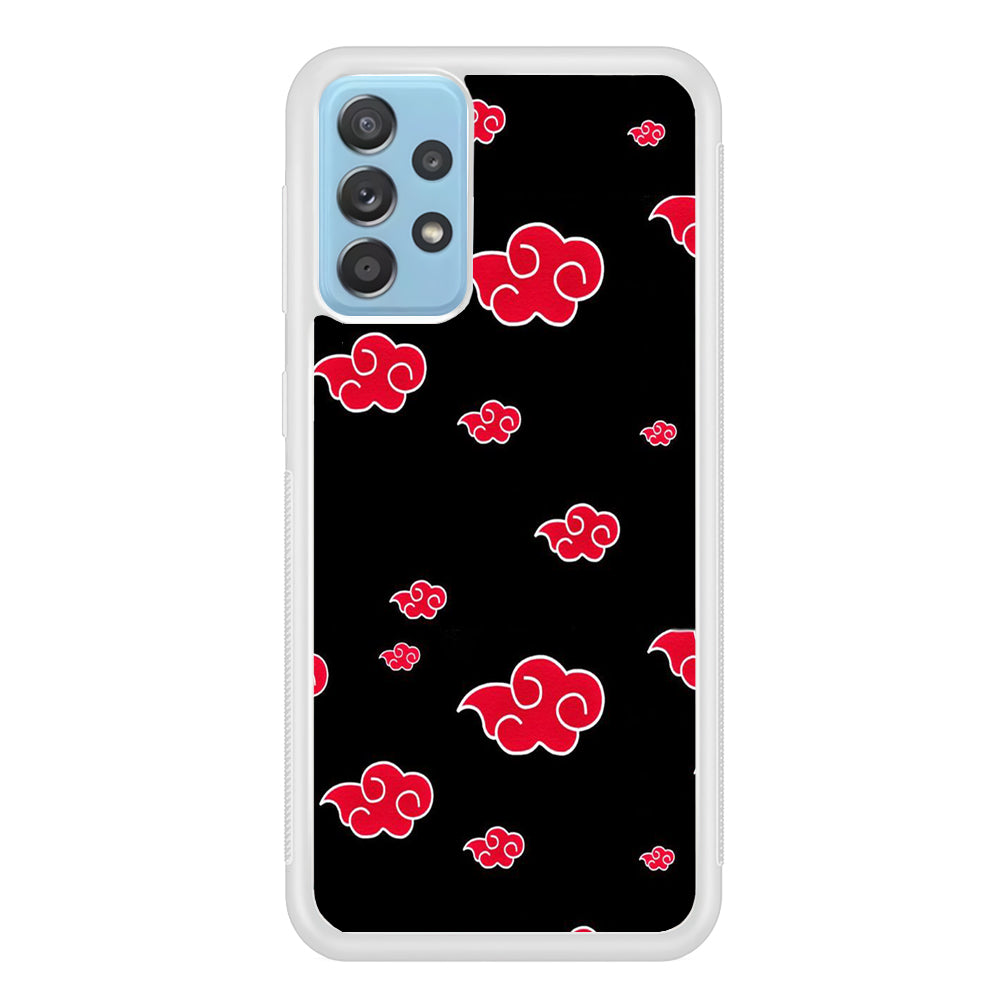 Naruto - Akatsuki Symbol Samsung Galaxy A72 Case-Phone Case-Rubber White (2D Case)-Altracase