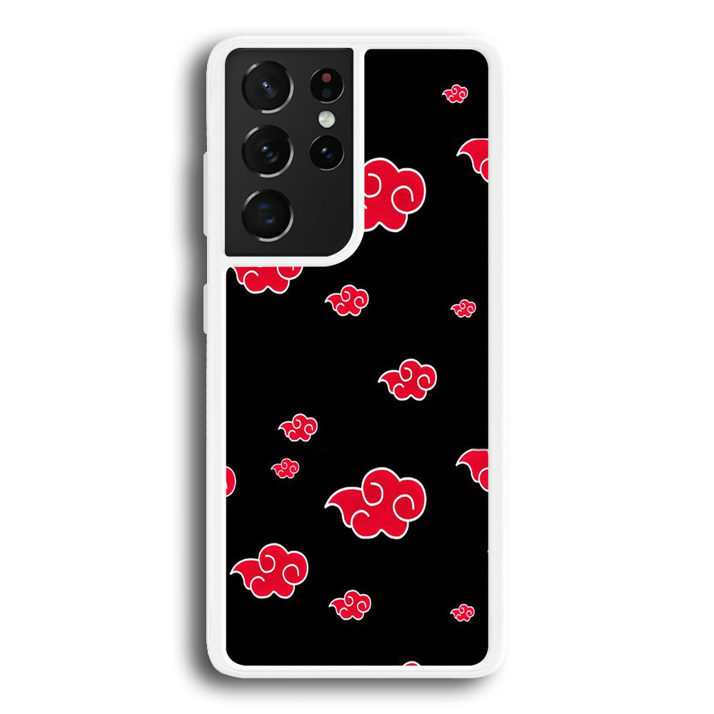 Naruto - Akatsuki Symbol Samsung Galaxy S21 Ultra Case-Phone Case-Rubber White (2D Case)-Altracase