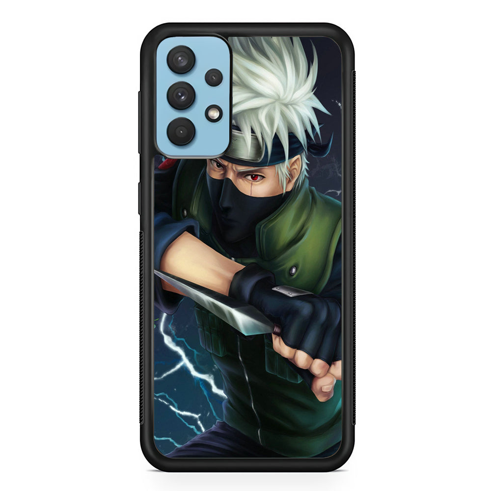 Naruto - Kakashi Hatake Samsung Galaxy A32 Case-Phone Case-Rubber Black (2D Case)-Altracase