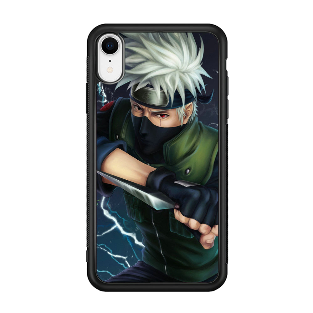 Naruto - Kakashi Hatake iPhone XR Case-Phone Case-Rubber Black (2D Case)-Altracase