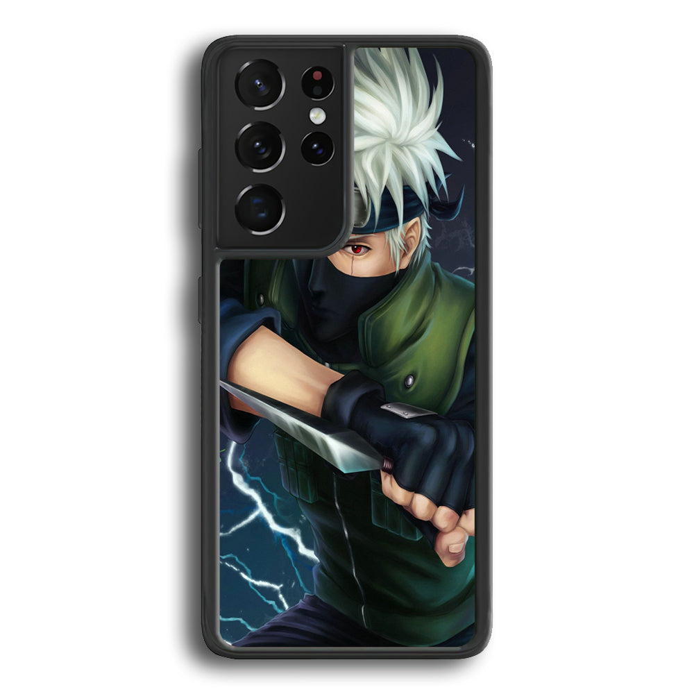 Naruto - Kakashi Hatake Samsung Galaxy S21 Ultra Case-Phone Case-Rubber Black (2D Case)-Altracase