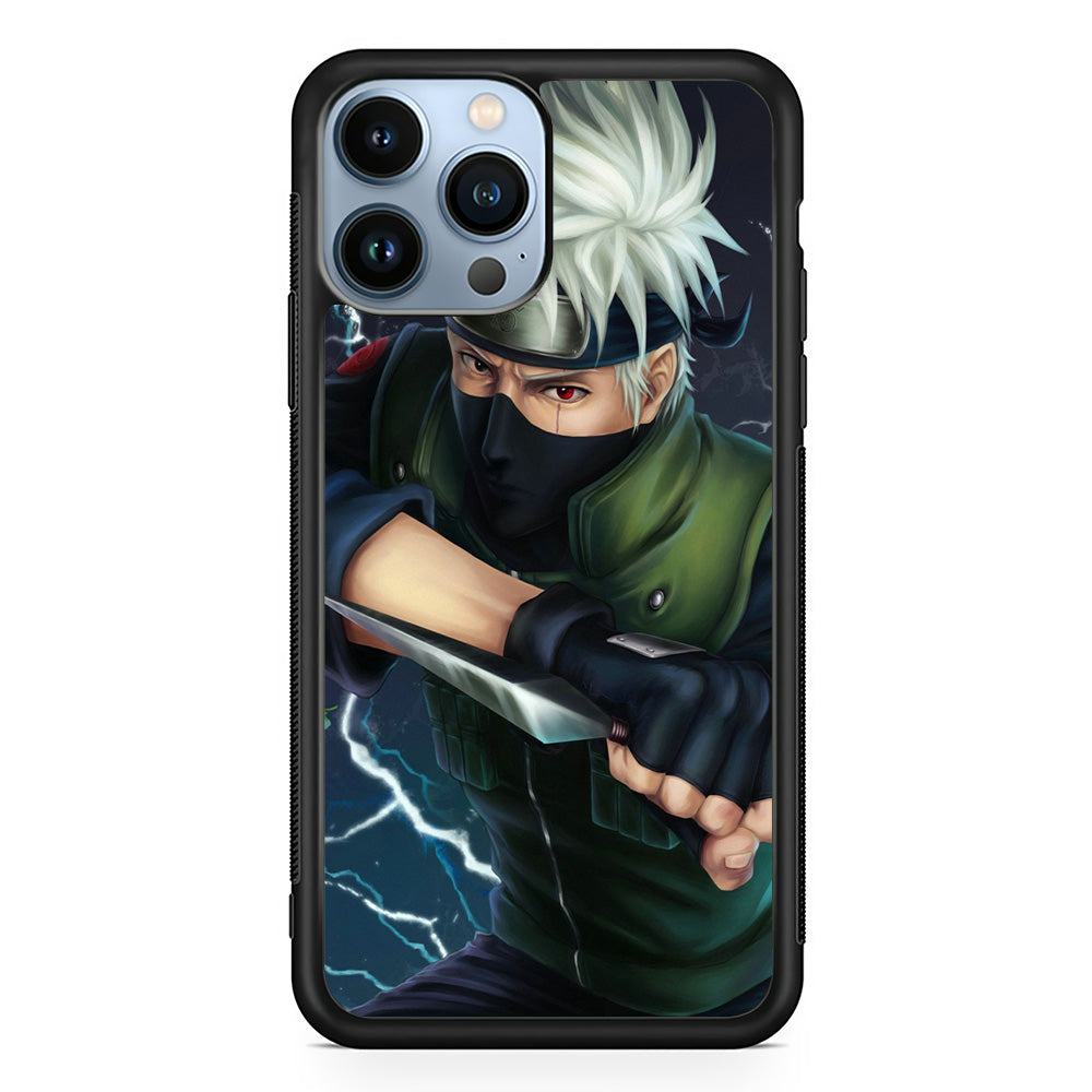 Naruto - Kakashi Hatake iPhone 15 Pro Max Case-Phone Case-Rubber Black (2D Case)-Altracase