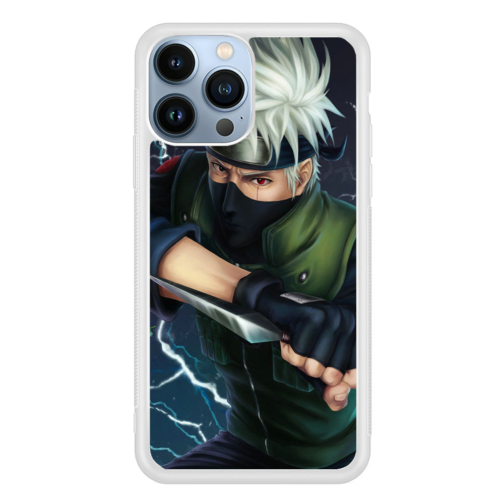Naruto - Kakashi Hatake iPhone 15 Pro Max Case-Phone Case-Rubber White (2D Case)-Altracase
