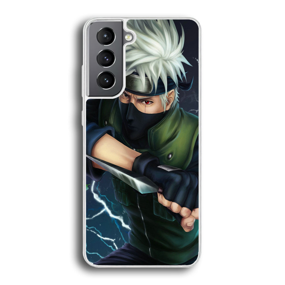 Naruto - Kakashi Hatake Samsung Galaxy S24 Case-Phone Case-Rubber White (2D Case)-Altracase