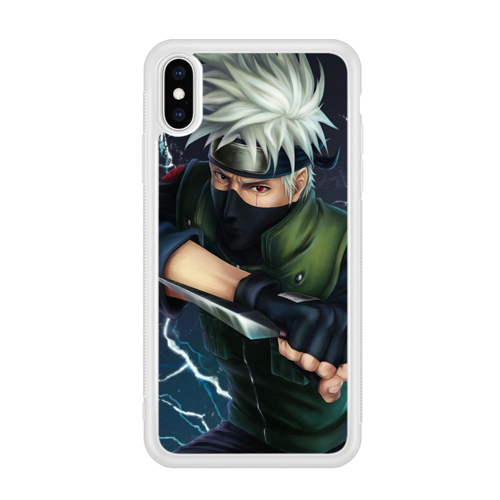 Naruto - Kakashi Hatake iPhone Xs Case-Phone Case-Rubber White (2D Case)-Altracase