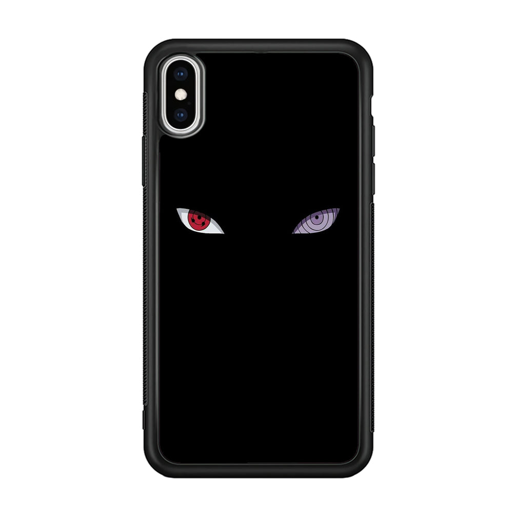 Naruto - Sharingan Rinnegan iPhone Xs Case-Phone Case-Rubber Black (2D Case)-Altracase