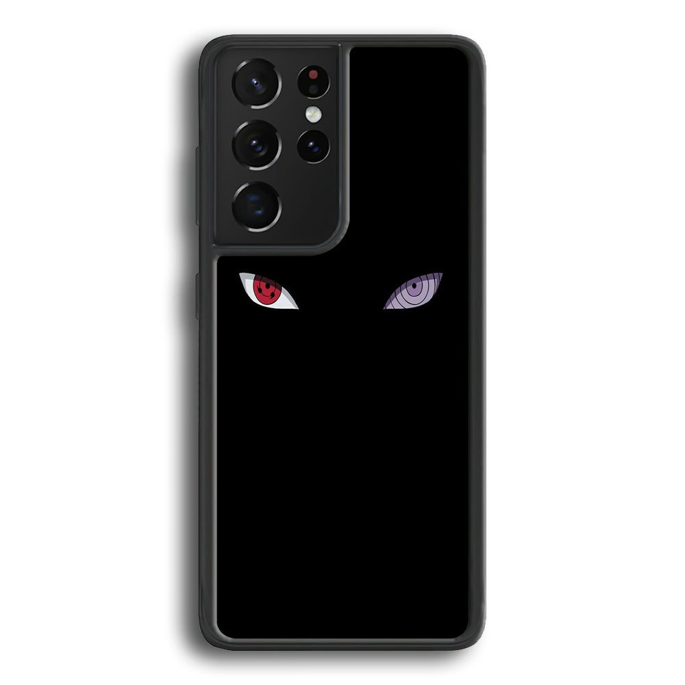 Naruto - Sharingan Rinnegan Samsung Galaxy S21 Ultra Case-Phone Case-Rubber Black (2D Case)-Altracase